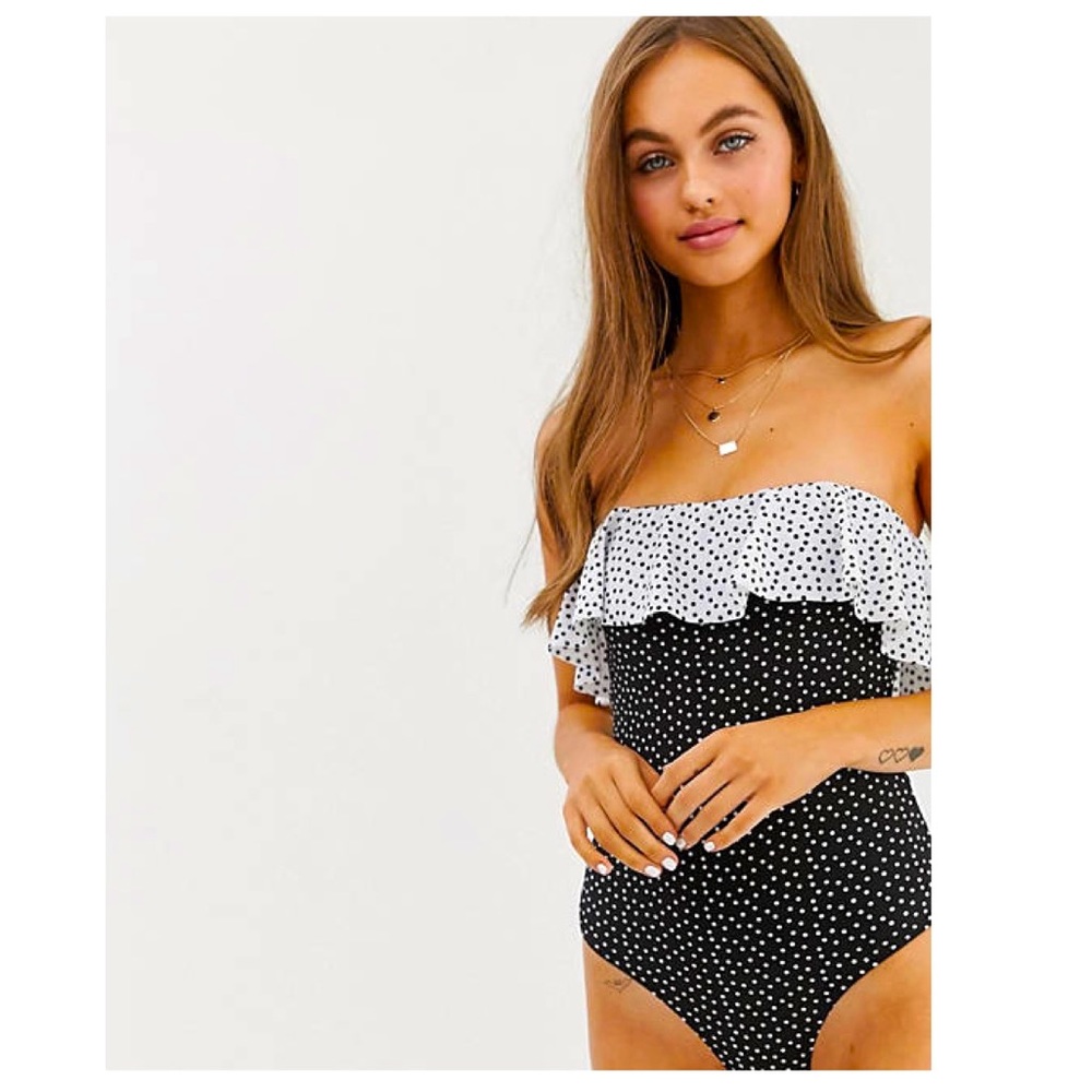 NWT Brave Soul Bardot Hi-Cut Swimsuit